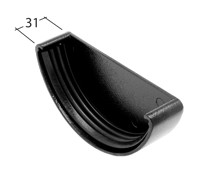 Marley Alutec Evolve Half Round aluminium gutter external stop end