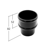 Marley Alutec Evolve circular aluminium downpipe pipe socket non eared RT220NE