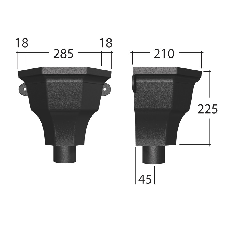 63mm⌀  Fluted Hopper Head