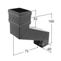 Marley Alutec Traditional rectangular aluminium downpipe fixed offset RSR1903