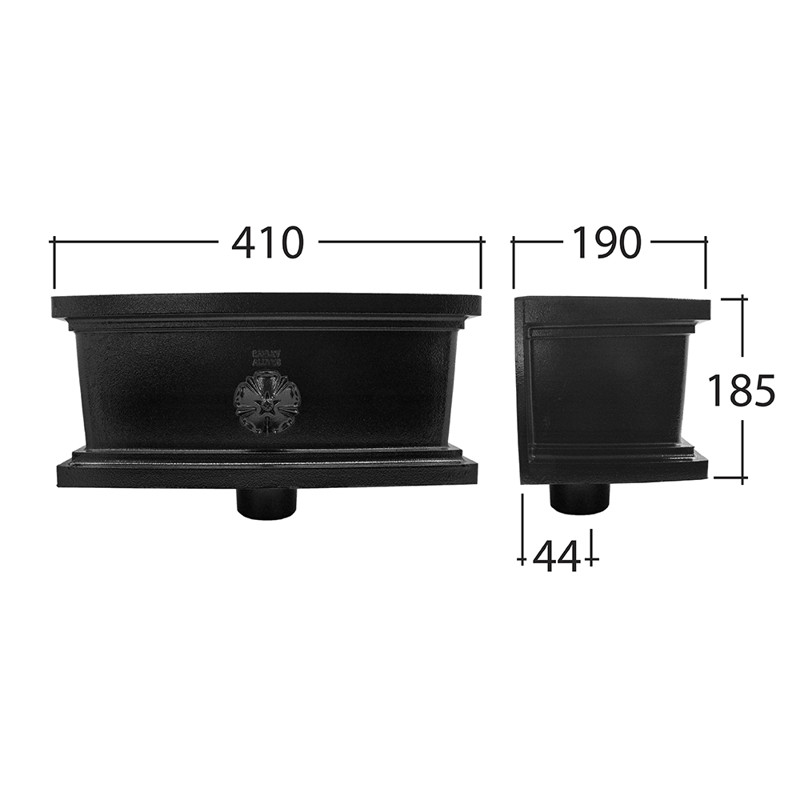 102x76mm Rectangle Ornamental Hopper Head