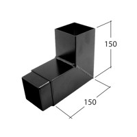 Marley Alutec Flush-fit square aluminium downpipe bend RJ330 RJ430