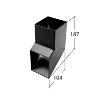 Marley Alutec Flush-fit rectangular aluminium downpipe shoe RJ150