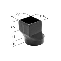 Marley Alutec Flush-fit rectangular aluminium downpipe drain connector RJ170