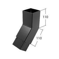 Marley Alutec Vandal Resistant square aluminium downpipe bend RVR335