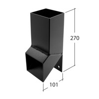 Marley Alutec Vandal Resistant square aluminium downpipe shoe RVR350 RVR450