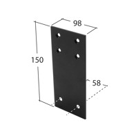 Marley Alutec Vandal Resistant rectangular aluminium downpipe fixing plate RVR180