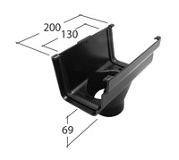Marley Alutec Evolve Ogee aluminium gutter outlet GY523