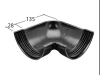 Marley Alutec Evolve Half Round aluminium gutter 90 degree angle GT532
