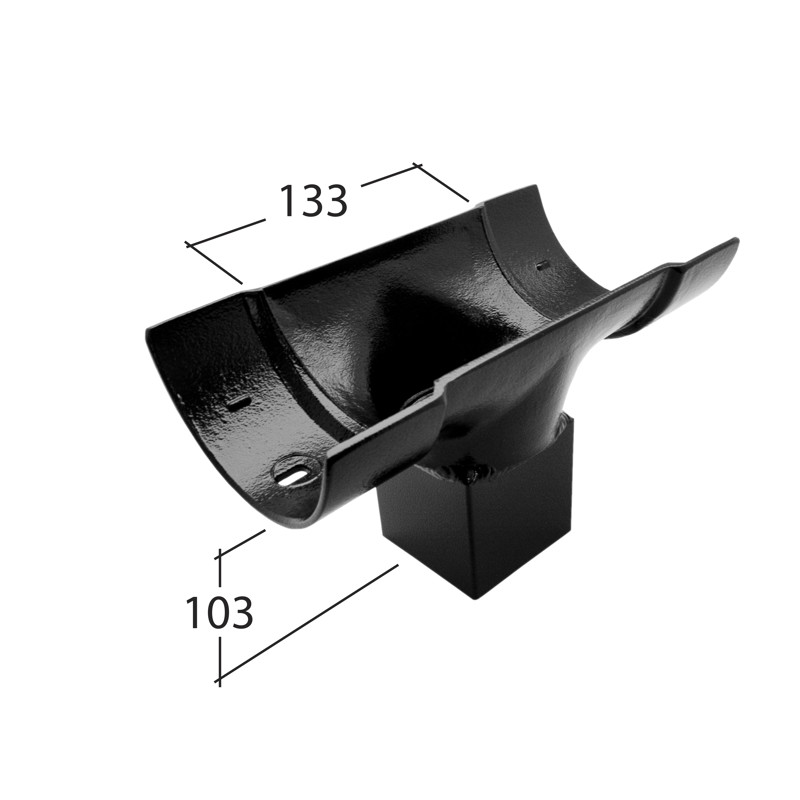 Traditional Half Round 125mm Outlet 102x76mm