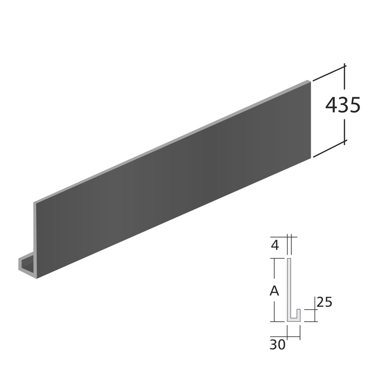 3m (30mm x 25mm Return) 435mm Height