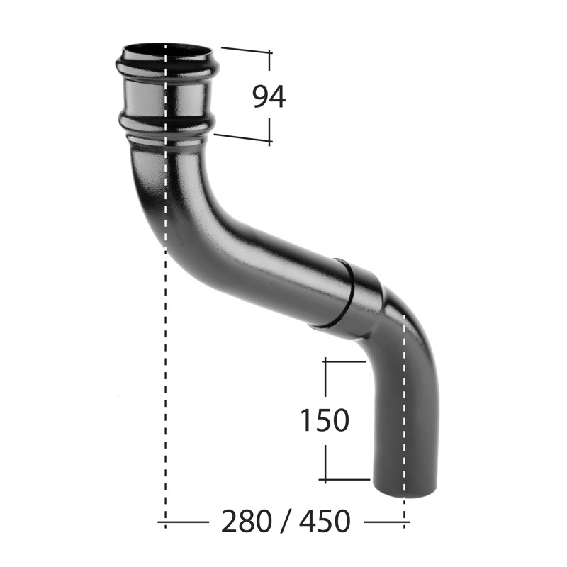 102mm Adjustable Eaves Offset 2-part adj 200mm to 450mm