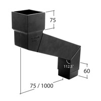 Marley Alutec Flush-fit square aluminium downpipe adjustable eaves offset RJ3925 RJ3950 RJ39100