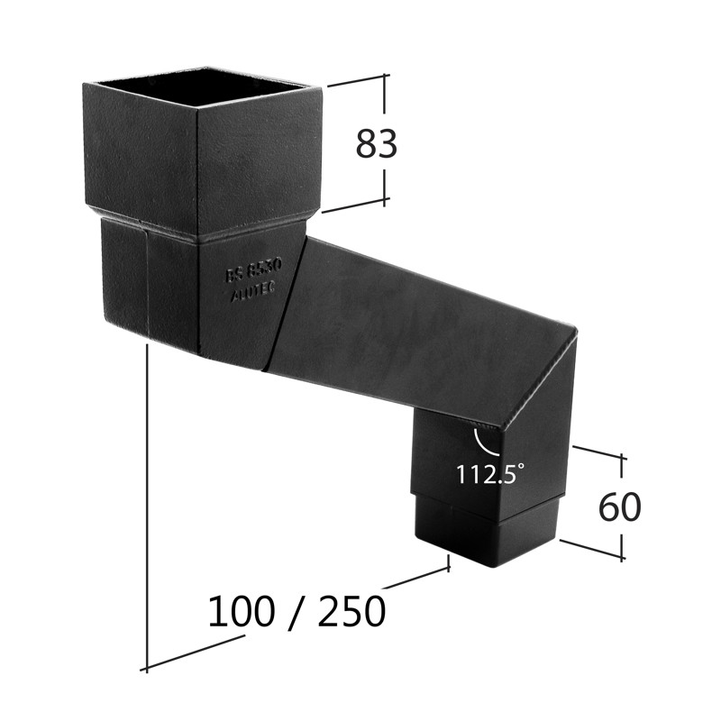102mm Square Adjustable Eaves Offset adj 75mm to 250mm