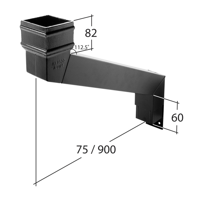 72mm Square Adjustable Eaves Offset 75mm to 900mm