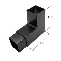 Marley Alutec Vandal Resistant square aluminium downpipe bend RVR430 