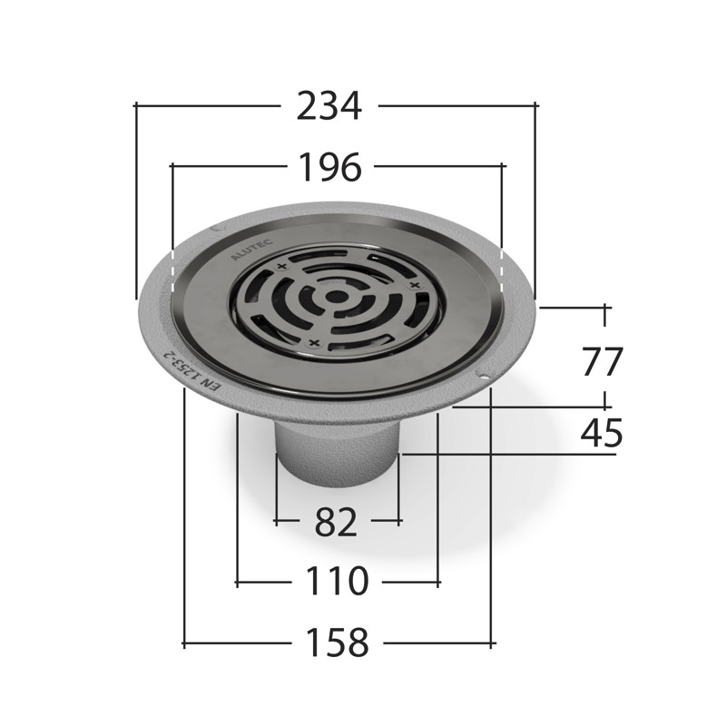 Balcony Outlet with Flat Grate