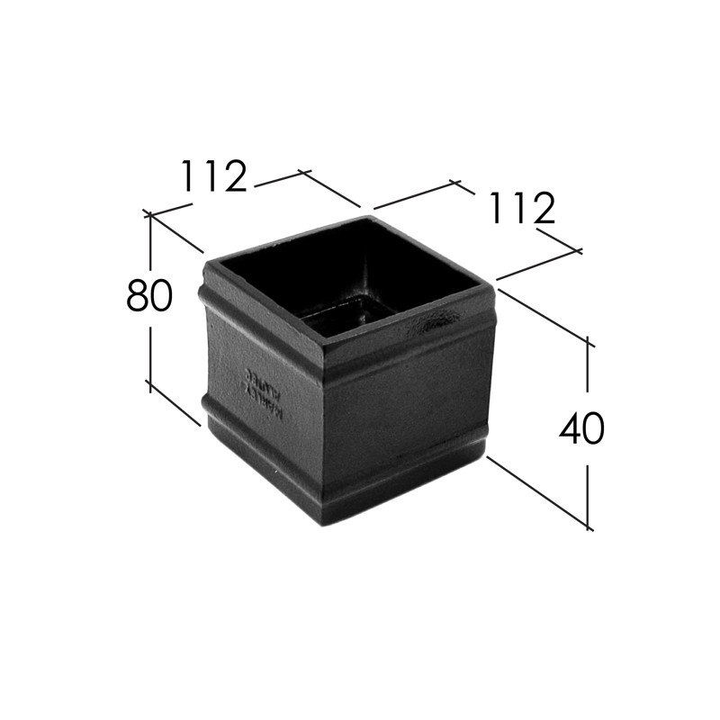 102mm Square Non Eared Pipe Socket