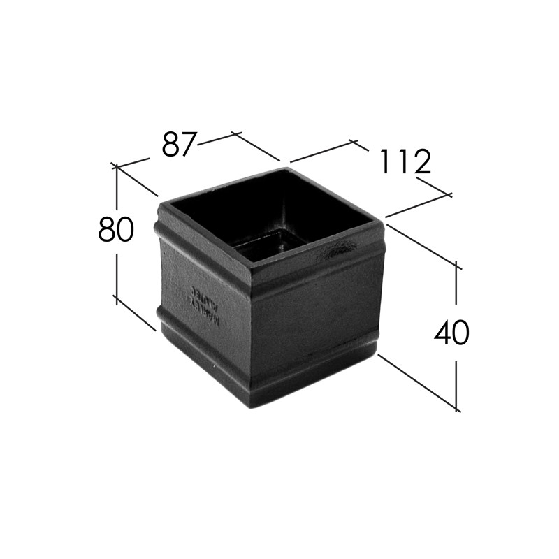 102x76mm Non-Eared Rectangle Pipe Socket