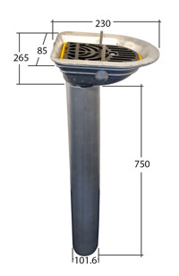 DR460EX Aluminium Balcony Outlets with Extended Spigot 102mm